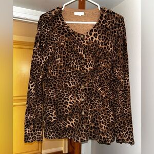 Charter Club Leopard Patterned Cardigan